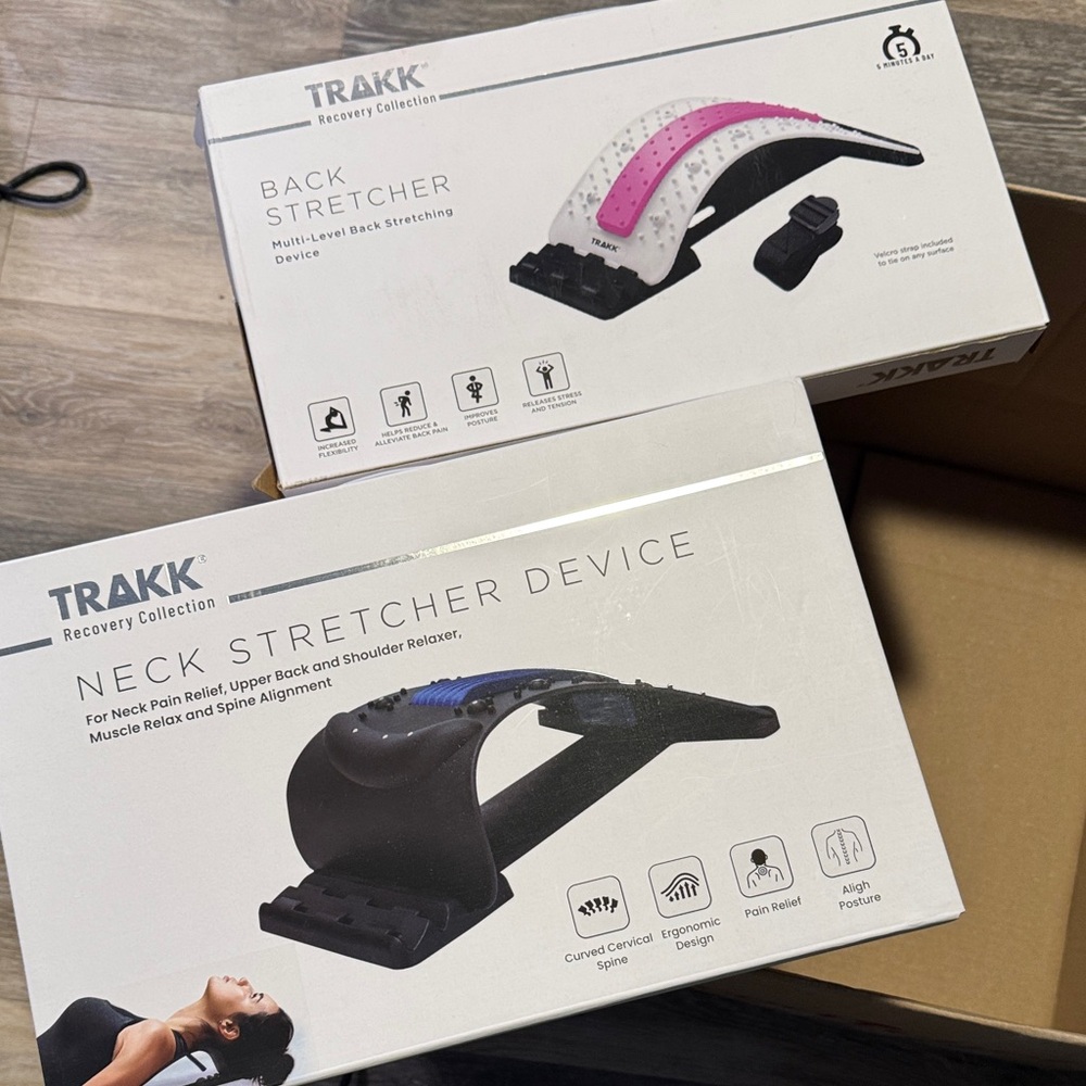 Back and Neck Stretcher Device - Black and Pink